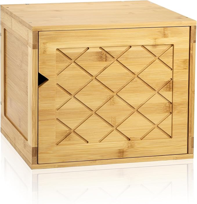 Fasmov Cube Storage Organizer, Bamboo Cube Bookshelf, Stackable Connect Storage by Fasmov