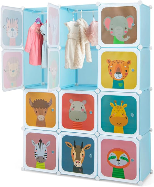 HONEY JOY Kids Wardrobe Closet, Baby Cartoon Clothes Storage Organizer by HONEYJOY