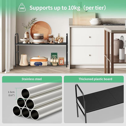 Expandable 2-Tier Under Sink Organizer, 8 Removable Plastic Boards, Tool-Free - Image 6