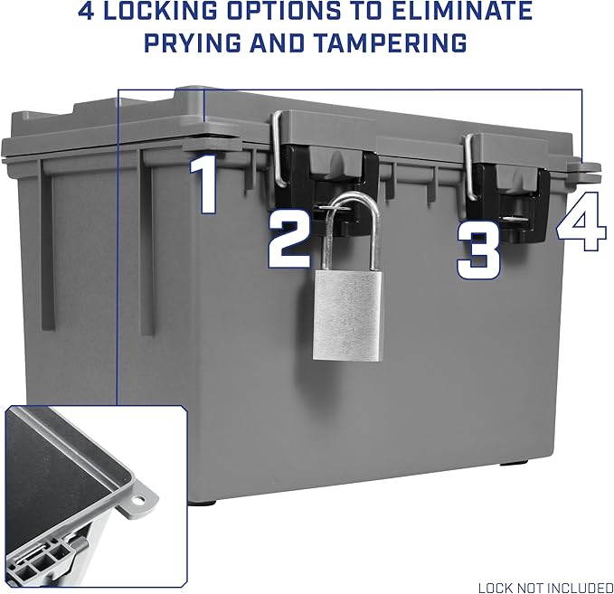 Sheffield XL Ammo Box Made in USA, Stackable Lockable Ammo Storage Box | 2 Pack - Image 7