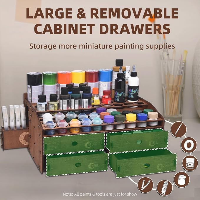 Paint Organizer Rack, Wooden Paint Holder - Image 5