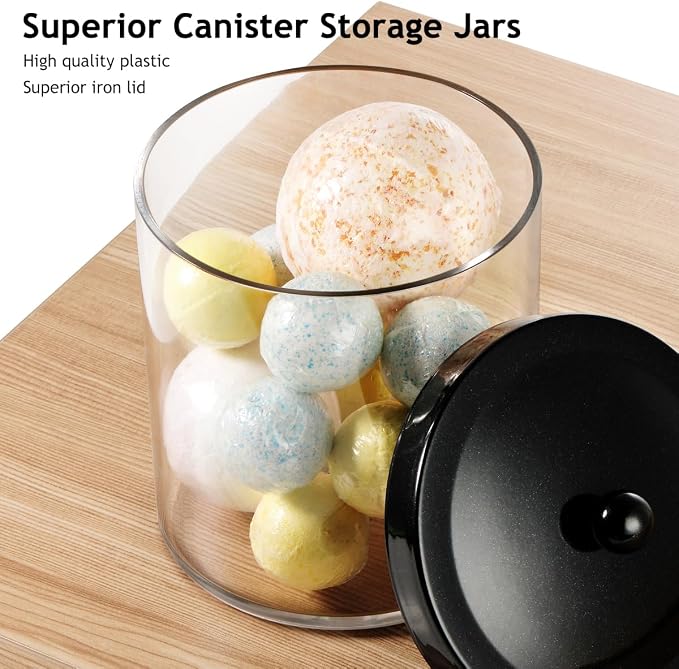 4 Pack 50Oz Large Plastic Apothecary Jar - Image 4