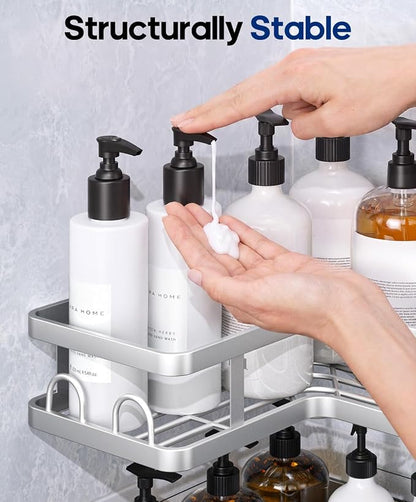 3 Pack Corner Shower Caddy Organizer, Rustproof Corner Shower Shelves, No - Image 6