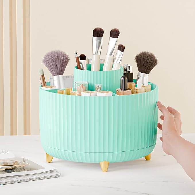 360° Rotate Makeup Brush Holder Organizer, Makeup Organizers Countertop - Image 6