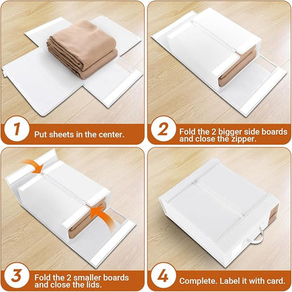 StorageTastic 6 Pack Bed Sheet Closet Organizers and Storage, Sturdy Foldable - Image 4