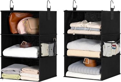 StorageWorks Hanging Closet Organizer 6-Shelf, Jumbo Separable Two 3 Shelf by StorageWorks