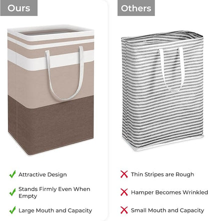 HomeHacks 2-Pack Large Laundry Basket, Waterproof, Freestanding Laundry Hamper - Image 3