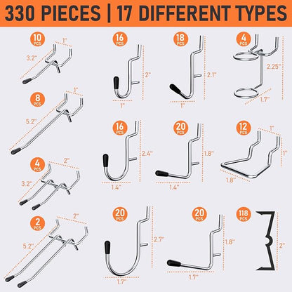 INCLY 280PCS Upgraded Pegboard Accessories Organizer Kit, Peg Board Hooks - Image 5