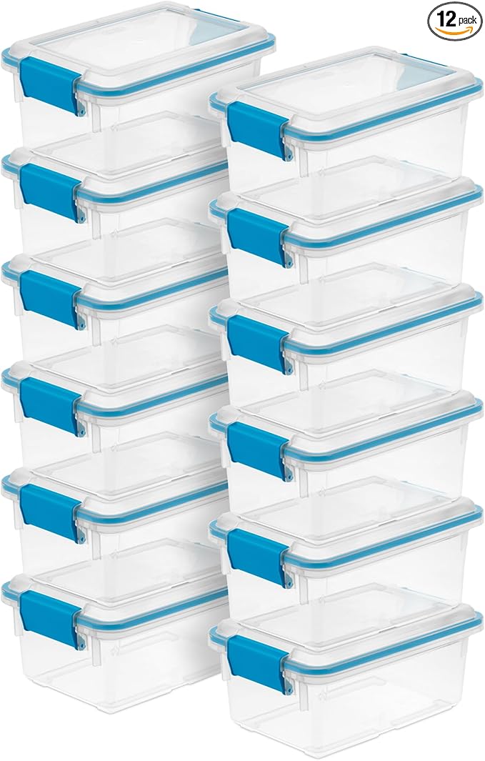 Sterilite 12-Pack Gasket Box, Weather-Resistant Storage Bins by Sterilite