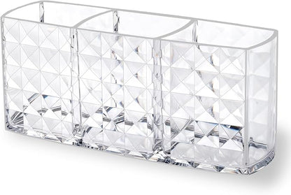 MOSIKER Makeup Brush Holder for Vanity, Acrylic Clear Small Compact Nail Hair by MOSIKER