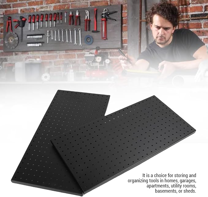 Hilitand Metal Pegboard Panels 2 Pack Heavy Duty Wall Mounted Tool Organizer - Image 6