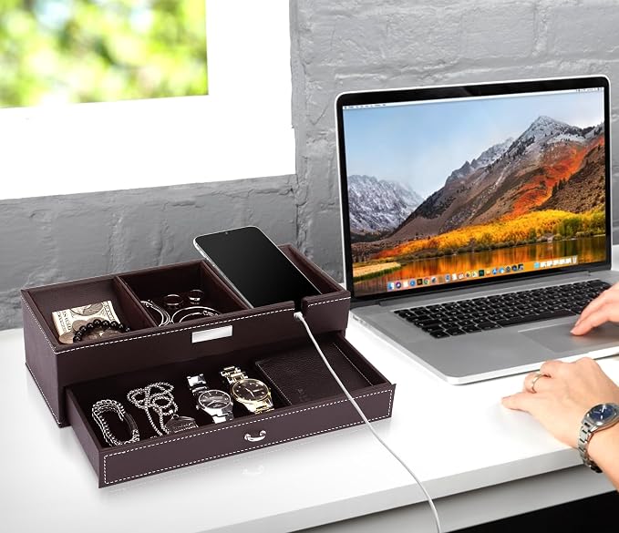 Baoyun Mens Valet Tray, Nightstand Organizers - Image 5