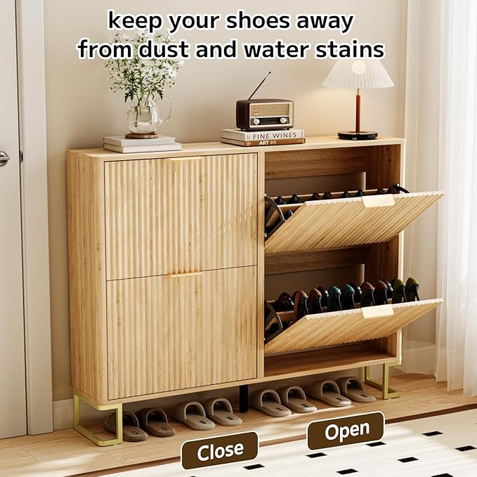 Fluted Shoe Cabinet Storage - Image 5