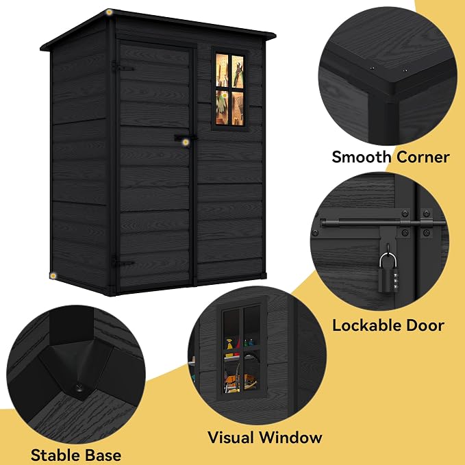DWVO 5x3 FT Outdoor Storage Shed - Image 3