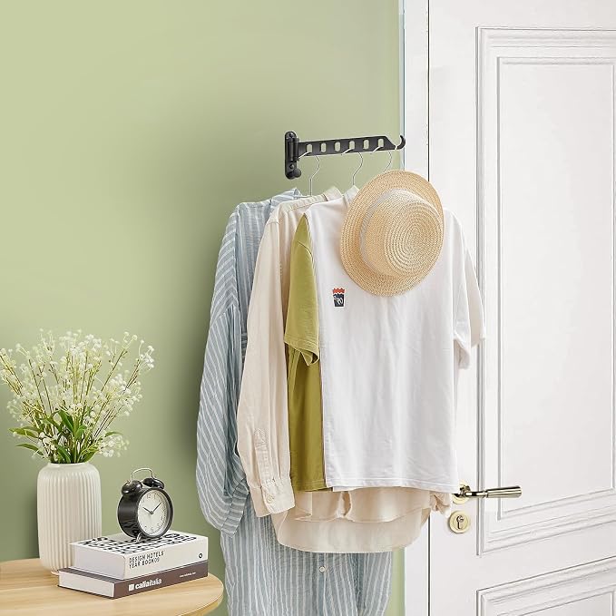 JOOM Laundry Drying Rack Wall Mounted Clothes Drying Rack Clothes Hanger Grey 2 - Image 3