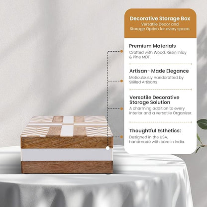 Handicrafts Home White Decorative Storage Box - Image 4