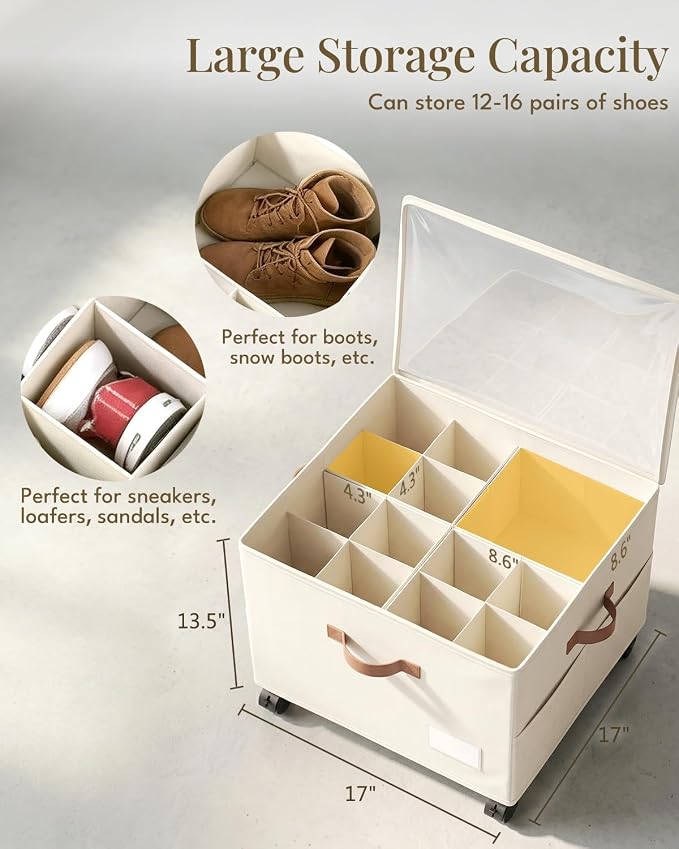 Shoe Organizer for Closet with Wheels - Image 4
