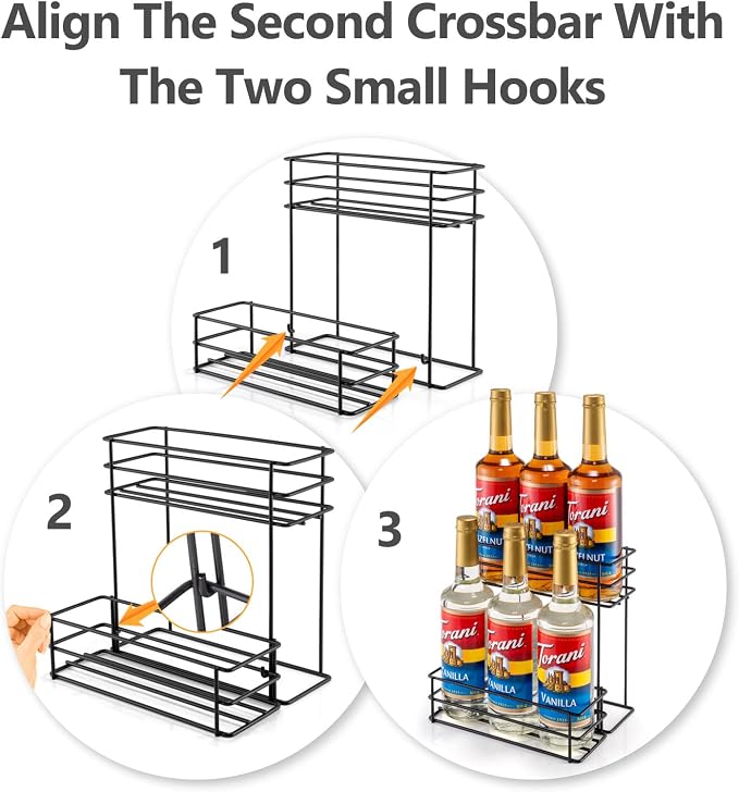 6 Bottle Coffee Syrup Organizer Coffee Syrup Rack - Image 3