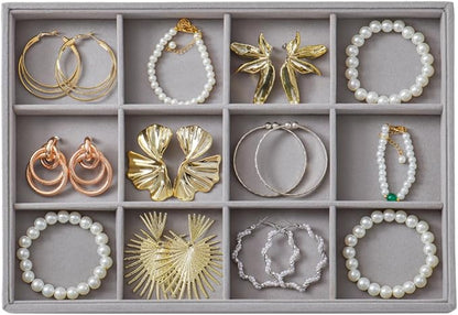 Large Jewelry Organizer for Drawer Insert Velvet Stackable Jewelry Trays for by Unknown