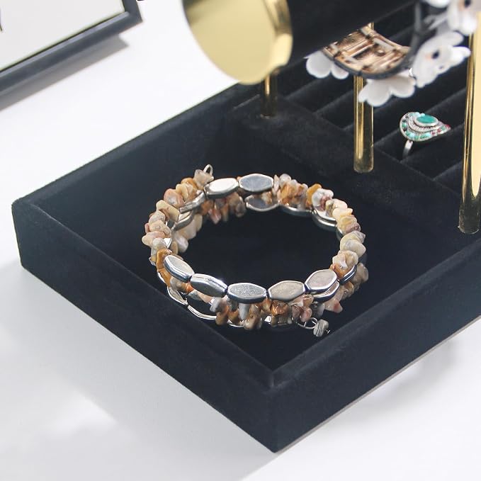 Bracelet Holder, 3 Tier Bracelet Display Holder, Detachable Velvet Jewelry - Image 5