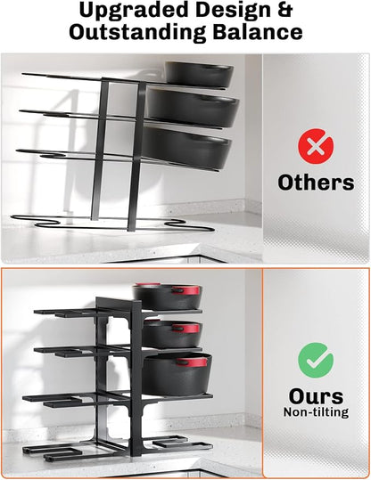 MUDEELA 8-Tier Pots and Pans Organizer under Cabinet, 15.83" Height Heavy Duty - Image 5