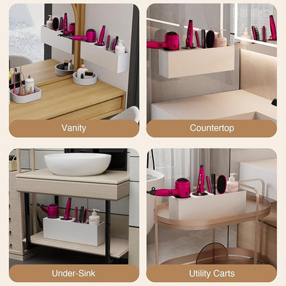 Wall Mount Hair Tool Organizer, Acrylic Hair Dryer Holder - Image 2