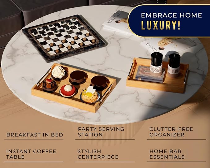 Decorative Bamboo Serving Trays - Image 2