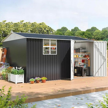 Polar Aurora 10X12 FT Metal Outdoor Storage Shed by PolarAurora