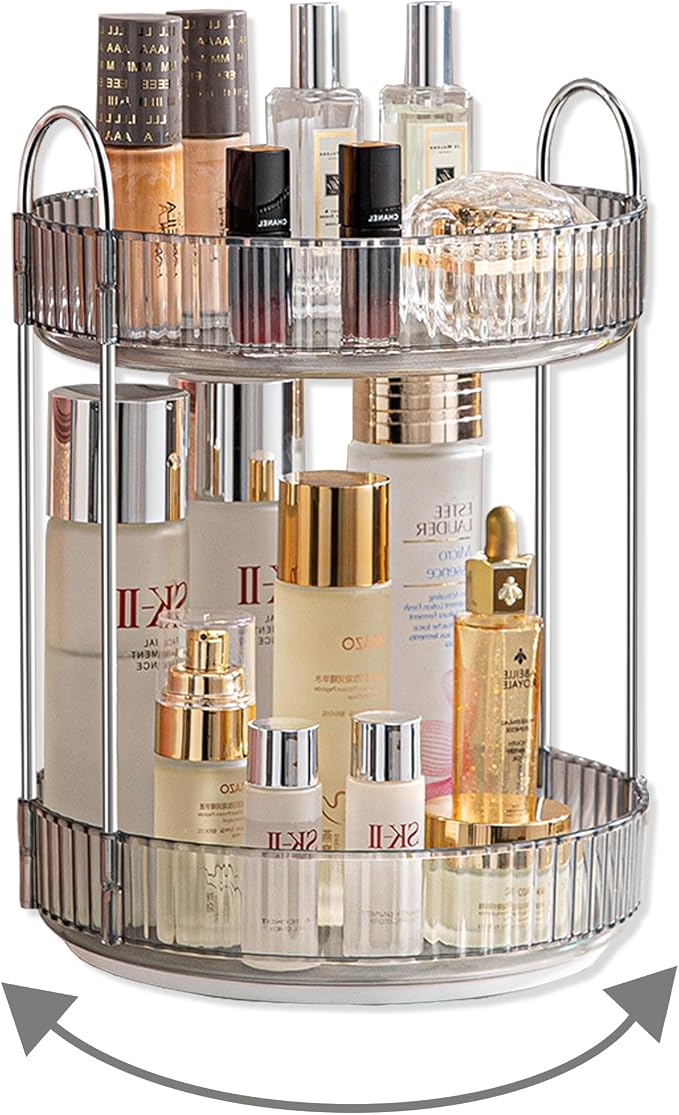 360 Rotating Makeup Organizer for Vanity, Bathroom Countertop Organizer by Asayuee
