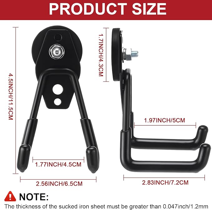 Landhoow Large Magnetic Hooks Heavy Duty Garage Magnet Hooks Strong Storage - Image 4