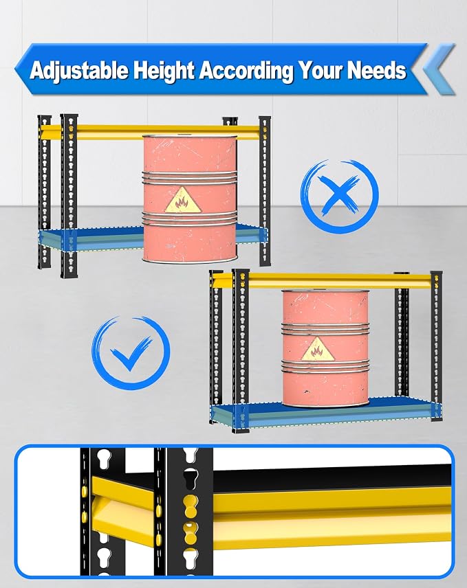 48" W Garage Storage Shelves Heavy Duty, 2800LBS Loads Adjustable Garage - Image 6