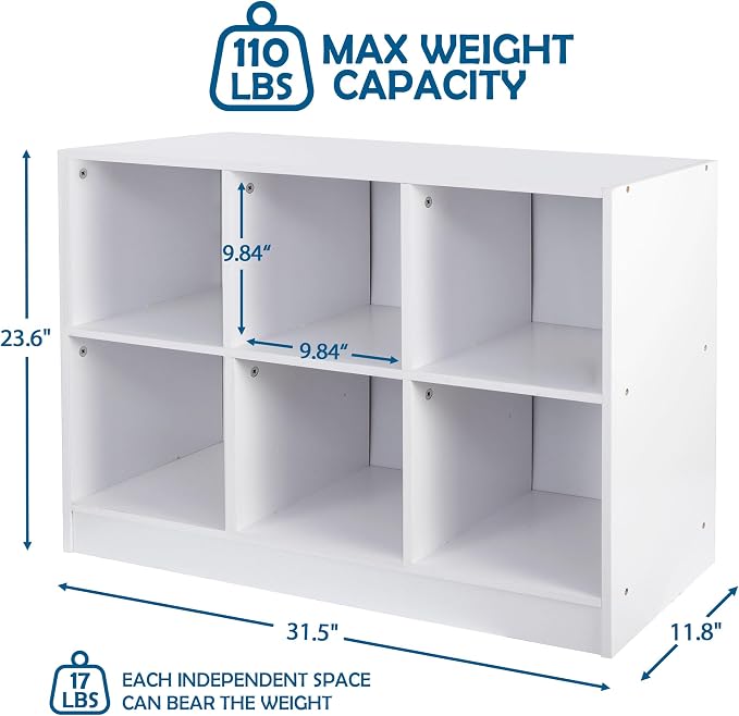 SUPER DEAL 6 Cube Storage Organizer 2 Tier Bookshelf - Image 3