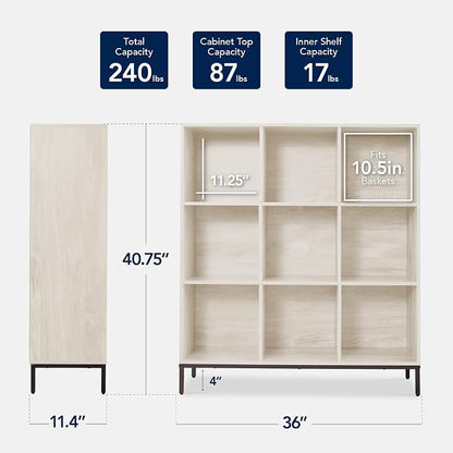 Best Choice Products 9-Cube Bookshelf, 3-Tier Wood Storage Bookcase W/Legs - Image 2