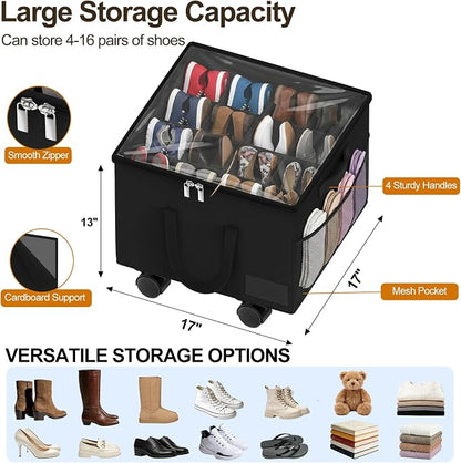 Large Shoe Organizer for Closet, 16 Pairs Shoe Storage Box - Image 4