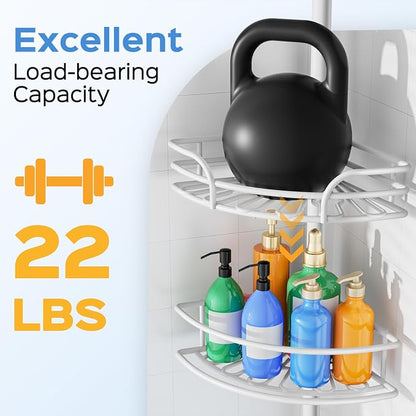 HAMITOR Shower Caddy Corner Tension Pole: 4-Tier Large Capacity Bathroom - Image 4