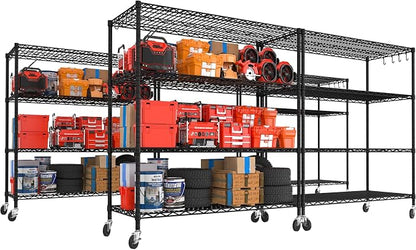 PrimeZone 5 Packs 55.5" W x 24" D x 80" H Heavy Duty Wire Storage Shelves by PrimeZone