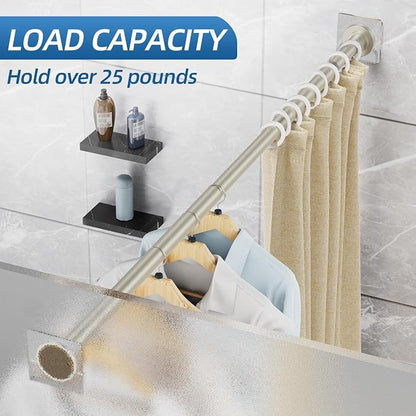 CorkLatta Nickel Adjustable Shower Curtain Rod 32 to 92 inch - Image 3