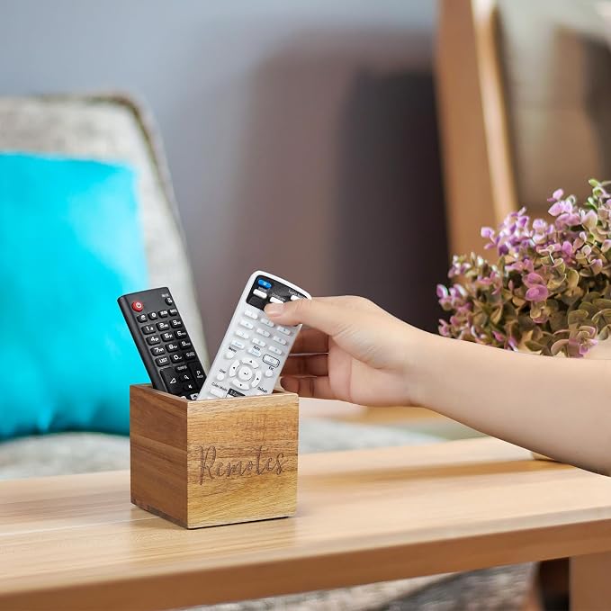 DRASTAR Remote Control Holder, Wood TV Remote Holder, Remote Storage Caddy - Image 5