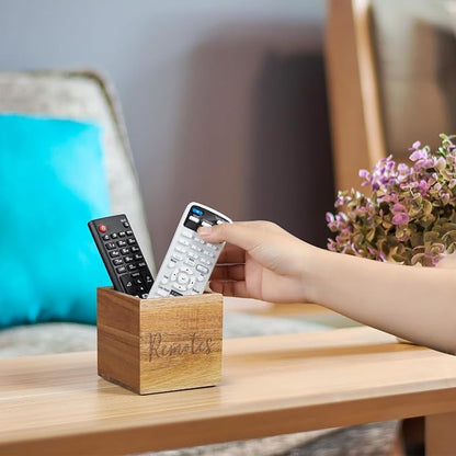 DRASTAR Remote Control Holder, Wood TV Remote Holder, Remote Storage Caddy - Image 5