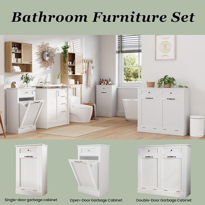 Tilt Out Laundry Hamper Cabinet, 10 Gallon Laundry Cabinet - Image 4