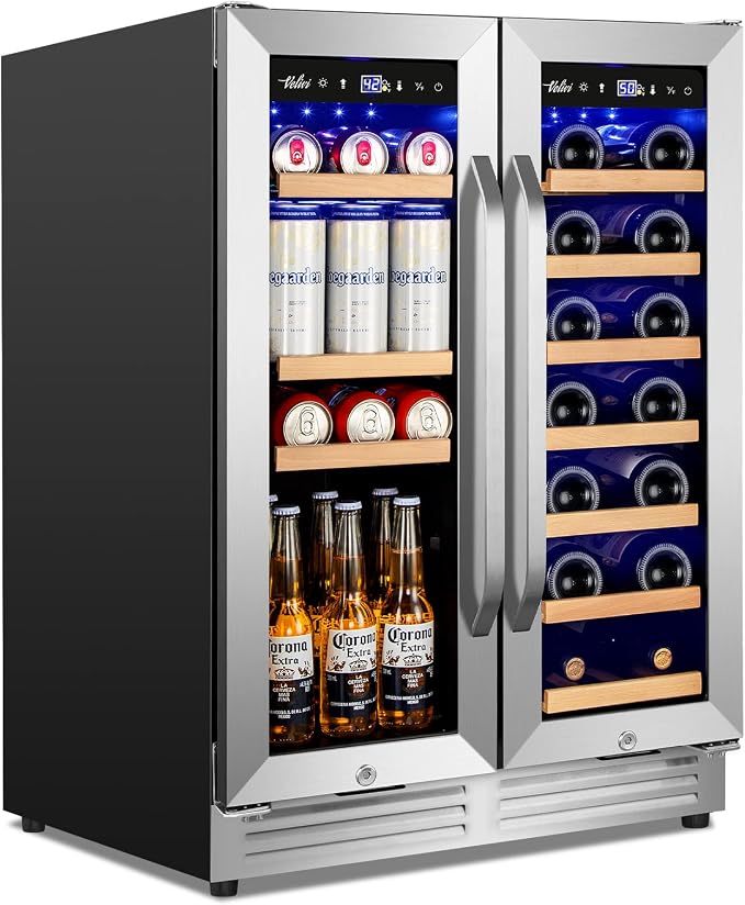 24-Inch Dual Zone Wine and Beverage Refrigerator by Velivi