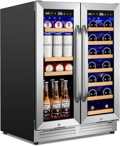 24-Inch Dual Zone Wine and Beverage Refrigerator by Velivi