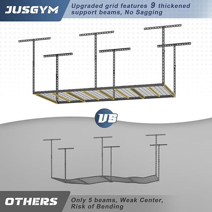 3X6FT Overhead Garage Storage Rack, Heavy Duty Metal Overhead Storage Organizer - Image 3