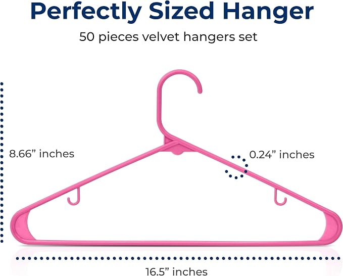 SereneLife 50 Pack Plastic Hangers, Space-Saving Closet Organizers, Durable and - Image 2