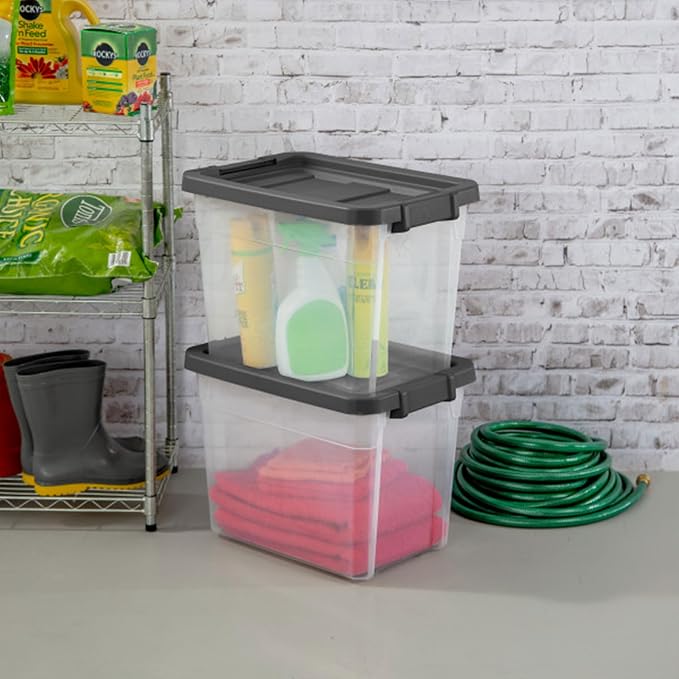 Sterilite 6-Pack Modular Stacker Box, Durable Clear Plastic Storage Bins - Image 6