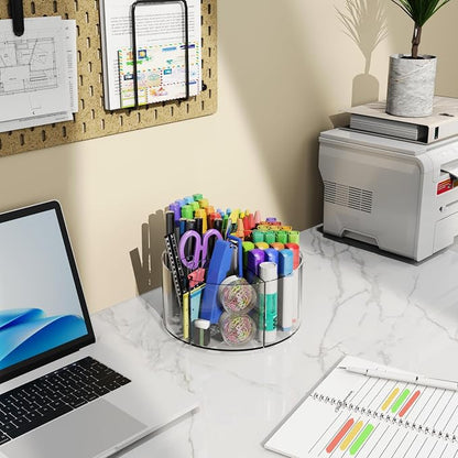 Acrylic Pen Holder, 2 Pack 360 Rotating Organizer - Image 5