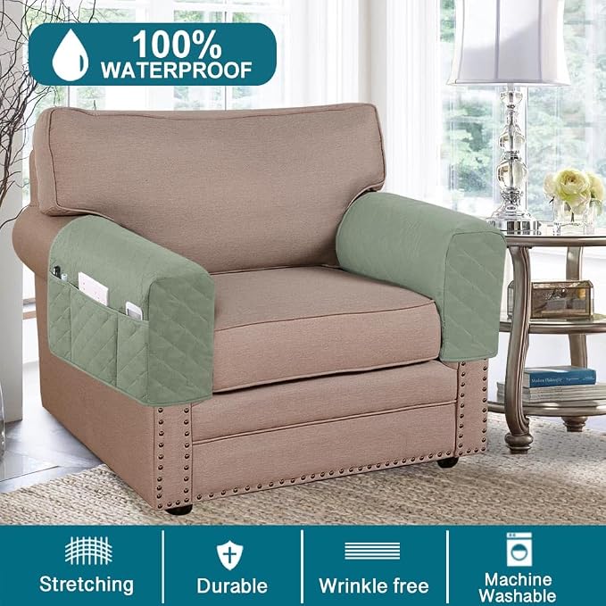 Turquoize 2 Pack Waterproof Armrest Covers - Image 2