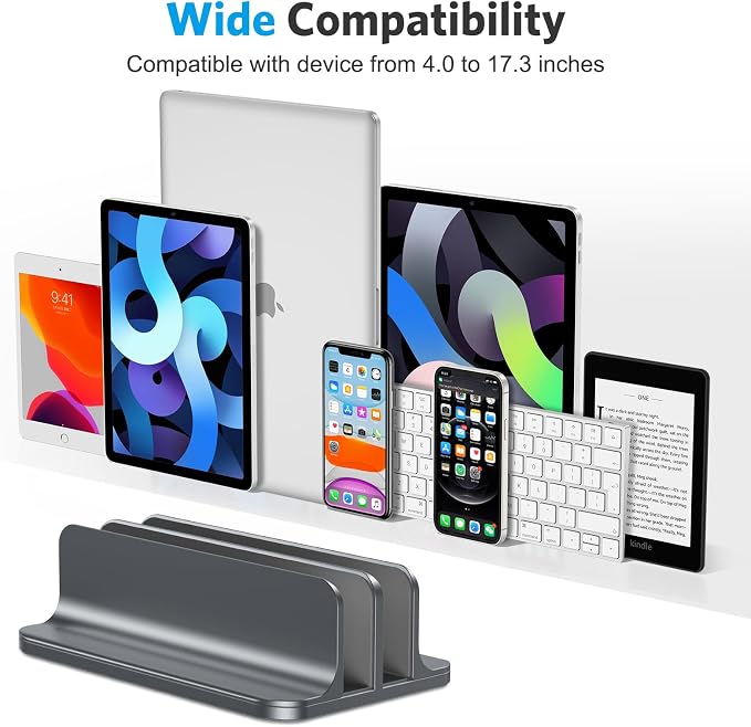 OMOTON Vertical Laptop Stand, Desktop Aluminum Mac Book Stand - Image 3