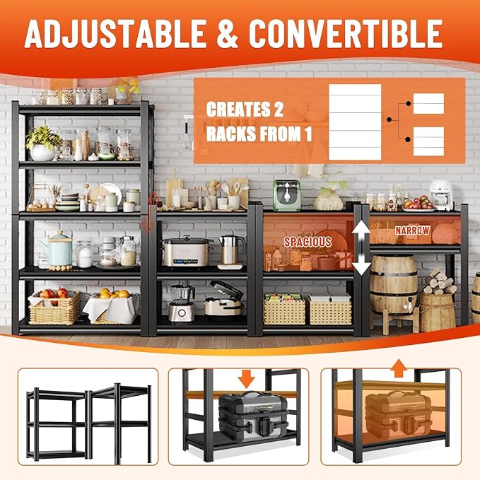 Garage Shelving, Heavy Duty Storage Shelves, Adjustable Boltless Units | Metal - Image 5