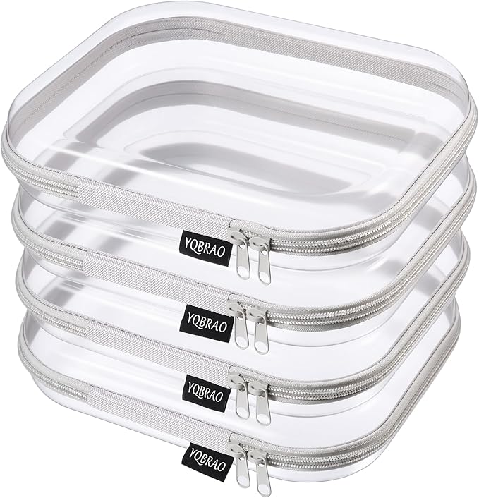 YQBRAO 4-Pack Clear Diaper Bag Organizer Pouches, 1.2mm Ultra-Thick PET Travel by Unknown